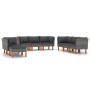 9-teiliges Gartenmöbel-Set und graue synthetische Rattankissen von vidaXL, Gartensets - Ref: Foro24-3059726, Preis: 723,75 €,...