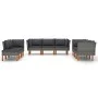 9-teiliges Gartenmöbel-Set und graue synthetische Rattankissen von vidaXL, Gartensets - Ref: Foro24-3059726, Preis: 714,61 €,...