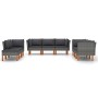 9-teiliges Gartenmöbel-Set und graue synthetische Rattankissen von vidaXL, Gartensets - Ref: Foro24-3059726, Preis: 723,75 €,...