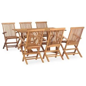 Folding garden dining set 7 pieces solid teak wood by vidaXL, Garden sets - Ref: Foro24-3059973, Price: 610,34 €, Discount: %