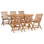 Klappbare Garten-Essgruppe, 7-teilig, aus massivem Teakholz von vidaXL, Gartensets - Ref: Foro24-3059973, Preis: 695,73 €, Ra...