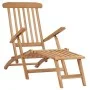 Garden loungers with footrest and solid teak wood table by vidaXL, Loungers - Ref: Foro24-3059959, Price: 420,46 €, Discount: %
