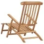 Garden loungers with footrest and solid teak wood table by vidaXL, Loungers - Ref: Foro24-3059959, Price: 420,46 €, Discount: %