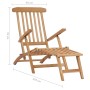 Garden loungers with footrest and solid teak wood table by vidaXL, Loungers - Ref: Foro24-3059959, Price: 403,23 €, Discount: %