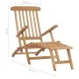 Garden loungers with footrest and solid teak wood table by vidaXL, Loungers - Ref: Foro24-3059959, Price: 420,46 €, Discount: %