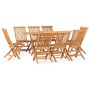 Klappbare Garten-Essgruppe, 9-teilig, aus massivem Teakholz von vidaXL, Gartensets - Ref: Foro24-3059969, Preis: 676,81 €, Ra...