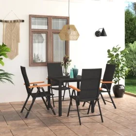 5-piece black and brown garden dining set by vidaXL, Garden sets - Ref: Foro24-3060083, Price: 390,76 €, Discount: %