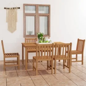 Garden dining set 7 pieces solid teak wood by vidaXL, Garden sets - Ref: Foro24-3059934, Price: 874,53 €, Discount: %