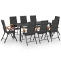 9-piece black and brown garden dining set by vidaXL, Garden sets - Ref: Foro24-3060075, Price: 712,19 €, Discount: %