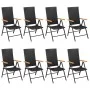 9-teiliges Garten-Essset in Schwarz und Braun von vidaXL, Gartensets - Ref: Foro24-3060075, Preis: 712,19 €, Rabatt: %