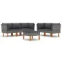 6-piece garden furniture set and gray synthetic rattan cushions by vidaXL, Garden sets - Ref: Foro24-3059716, Price: 475,59 €...