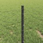 Reja con postes Gris 0.4 x 10 m Acero