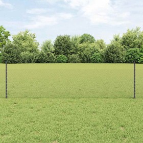 Reja con postes Gris 0.5 x 10 m Acero