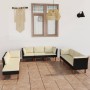 Garden furniture set 9 pieces and black synthetic rattan cushions by vidaXL, Garden sets - Ref: Foro24-3059748, Price: 694,36...