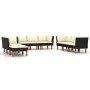 Garden furniture set 9 pieces and black synthetic rattan cushions by vidaXL, Garden sets - Ref: Foro24-3059748, Price: 686,90...