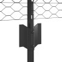 Reja con postes Gris 0.6 x 10 m Acero