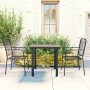 Set de comedor de jardín de 3 piezas vidrio y acero negro de vidaXL, Conjuntos de jardín - Ref: Foro24-3060207, Precio: 214,4...