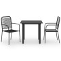 Set de comedor de jardín de 3 piezas vidrio y acero negro de vidaXL, Conjuntos de jardín - Ref: Foro24-3060207, Precio: 214,4...