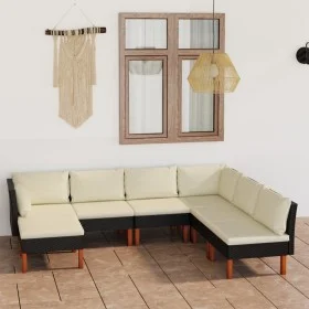 7-piece garden furniture set and black synthetic rattan cushions by vidaXL, Garden sets - Ref: Foro24-3059740, Price: 469,59 ...