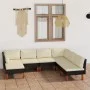 7-teiliges Gartenmöbel-Set und schwarze synthetische Rattankissen von vidaXL, Gartensets - Ref: Foro24-3059740, Preis: 469,59...
