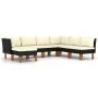 7-piece garden furniture set and black synthetic rattan cushions by vidaXL, Garden sets - Ref: Foro24-3059740, Price: 469,59 ...