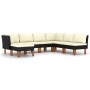 7-teiliges Gartenmöbel-Set und schwarze synthetische Rattankissen von vidaXL, Gartensets - Ref: Foro24-3059740, Preis: 476,58...