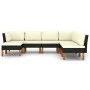 7-piece garden furniture set and black synthetic rattan cushions by vidaXL, Garden sets - Ref: Foro24-3059740, Price: 469,59 ...