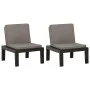 Garden armchairs with cushions, 2 units, gray plastic by vidaXL, Garden chairs - Ref: Foro24-3059824, Price: 144,34 €, Discou...