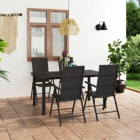 5-piece black garden dining set by vidaXL, Garden sets - Ref: Foro24-3060048, Price: 418,39 €, Discount: %