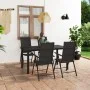 Juego de comedor para jardín 5 piezas negro de vidaXL, Conjuntos de jardín - Ref: Foro24-3060048, Precio: 400,45 €, Descuento: %