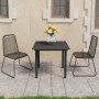 Set de comedor de jardín de 3 piezas PVC ratán negro de vidaXL, Conjuntos de jardín - Ref: Foro24-3060130, Precio: 200,12 €, ...