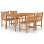 Garden dining set 5 pieces solid teak wood by vidaXL, Garden sets - Ref: Foro24-3059939, Price: 819,30 €, Discount: %