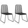 3-teiliges Garten-Ess-Set aus schwarzem PVC-Rattan von vidaXL, Gartensets - Ref: Foro24-3060130, Preis: 197,58 €, Rabatt: %