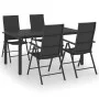 5-piece black garden dining set by vidaXL, Garden sets - Ref: Foro24-3060060, Price: 447,65 €, Discount: %