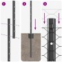 Reja con postes Gris 1.4 x 10 m Acero