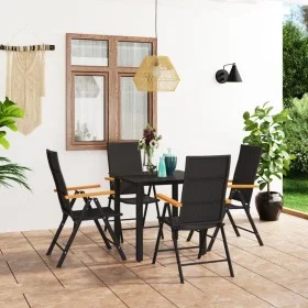 Garden dining set 5 pieces black and brown by vidaXL, Garden sets - Ref: Foro24-3060071, Price: 392,65 €, Discount: %