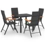 Juego de comedor para jardín 5 piezas negro y marrón de vidaXL, Conjuntos de jardín - Ref: Foro24-3060071, Precio: 392,65 €, ...