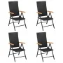 Juego de comedor para jardín 5 piezas negro y marrón de vidaXL, Conjuntos de jardín - Ref: Foro24-3060071, Precio: 392,65 €, ...