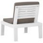 Sillones de jardín con cojines 2 unidades plástico blanco de vidaXL, Sillas de jardín - Ref: Foro24-3059823, Precio: 135,80 €...