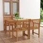 Garden dining set 5 pieces solid teak wood by vidaXL, Garden sets - Ref: Foro24-3059931, Price: 833,28 €, Discount: %