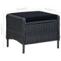 Set muebles jardín 3 pzas ratán sintético gris oscuro y cojines