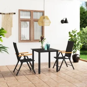 3-piece black and brown garden dining set by vidaXL, Garden sets - Ref: Foro24-3060070, Price: 286,67 €, Discount: %