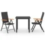 3-teiliges Garten-Essset in Schwarz und Braun von vidaXL, Gartensets - Ref: Foro24-3060070, Preis: 286,65 €, Rabatt: %