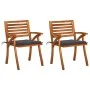 Dining garden chairs with cushions 2 units solid acacia wood by vidaXL, Garden chairs - Ref: Foro24-3060780, Price: 210,36 €,...