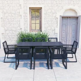 9-piece black PVC rattan garden dining set by vidaXL, Garden sets - Ref: Foro24-3060218, Price: 839,96 €, Discount: %