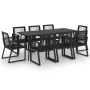 Juego de comedor para jardín 9 piezas ratán PVC negro de vidaXL, Conjuntos de jardín - Ref: Foro24-3060218, Precio: 840,49 €,...