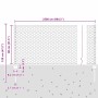 Reja con postes Gris 0.8 x 25 m Acero