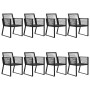 9-piece black PVC rattan garden dining set by vidaXL, Garden sets - Ref: Foro24-3060218, Price: 784,46 €, Discount: %