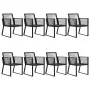 Juego de comedor para jardín 9 piezas ratán PVC negro de vidaXL, Conjuntos de jardín - Ref: Foro24-3060218, Precio: 840,49 €,...
