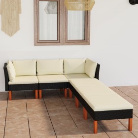 6-piece garden furniture set and black synthetic rattan cushions by vidaXL, Garden sets - Ref: Foro24-3059750, Price: 371,42 ...